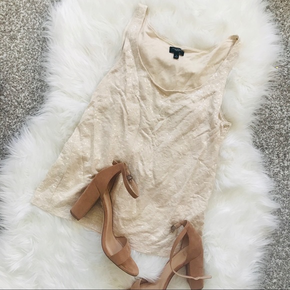 Talbots Tops - Talbots | Cream Sequin Tank